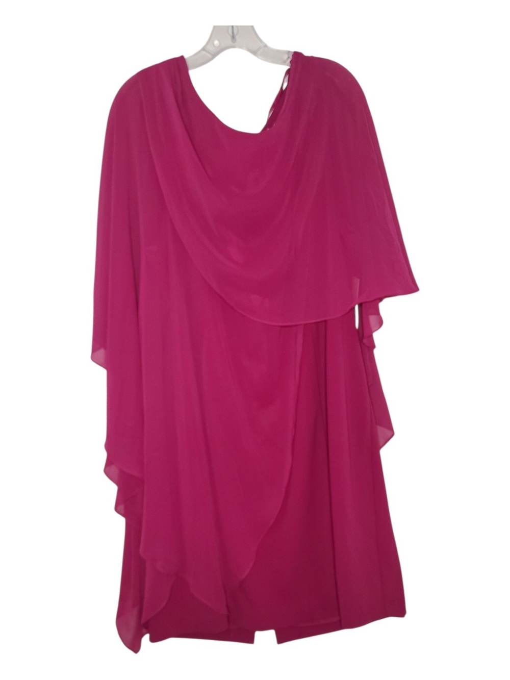 NWT Eliza J Magenta Cape Overlay Sheath Dress Plus Size 22W